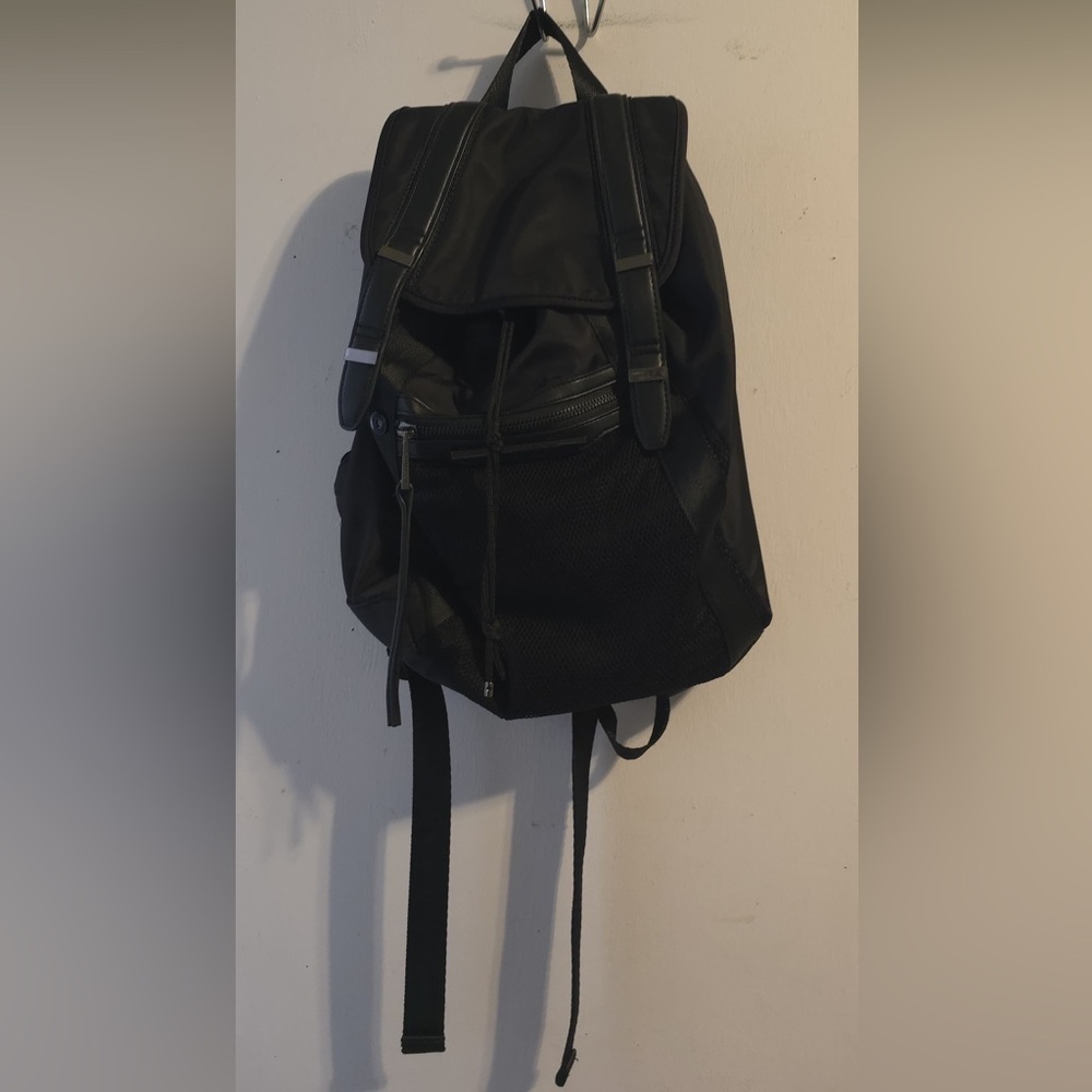 French Connection Black Mesh Zip Bag